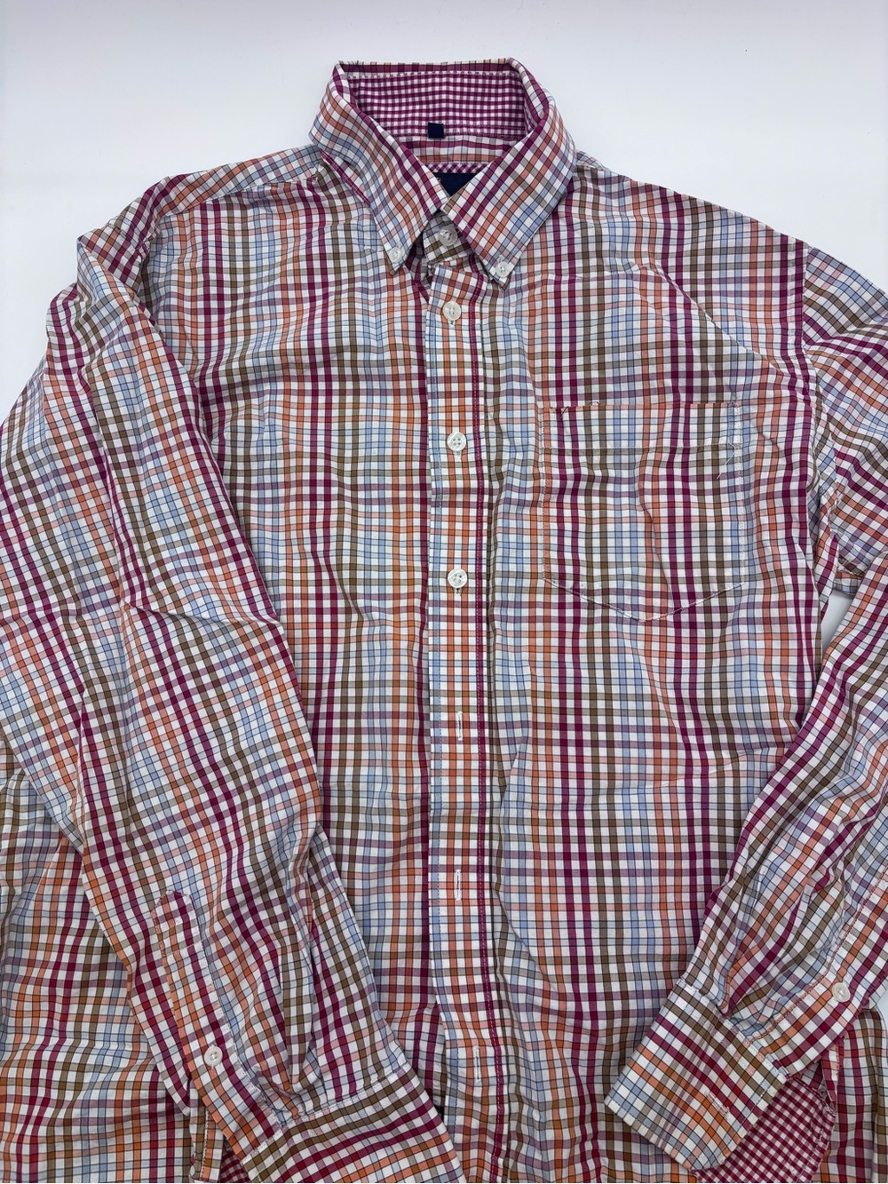 Men's Multicolor Plaid Long-Sleeve Button-Up Shirt